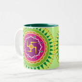 伝統的なインドのスタイルMandanaのかぎ十字 ツートーンマグカップ (正面左)