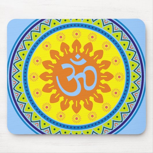 伝統的なインドのスタイルMandanaのOm マウスパッド (正面)