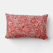伝統的なインドのブロックプリントのペイズリー模様のな枕 ランバークッション (裏面)