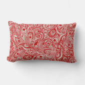 伝統的なインドのブロックプリントのペイズリー模様のな枕 ランバークッション (正面)