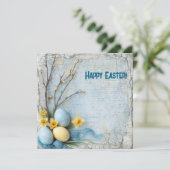 伝統的なイースターエッグと水仙 シーズンカード (スタンド正面)