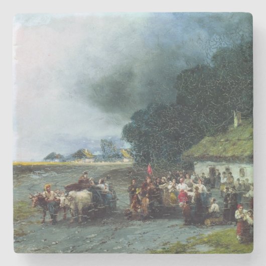 伝統的なウクライナの結婚式 (ウクライナ) (結婚) ストーンコースター (正面)