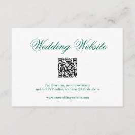 伝統的なエメラルドグリーンのフォーマルQRコード結婚式 エンクロージャーカード