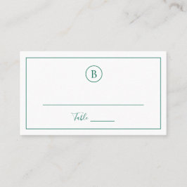 伝統的なエメラルドグリーンエレガントな結婚式 プレイスカード