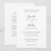 伝統的なエレガントなウェディング 招待状 (正面/裏面)