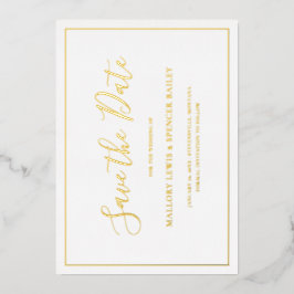 伝統的なエレガントな結婚式のSave The Date 箔招待状