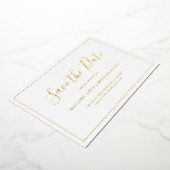 伝統的なエレガントな結婚式のSave The Date 箔招待状 (回転した状態)