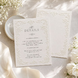 伝統的なエンボス加工の結婚式詳細カード エンクロージャーカード