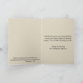 伝統的なカトリックの確認 RCIA スポンサー サンキューカード (内部)