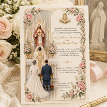 伝統的なカトリックの結婚式の招待状