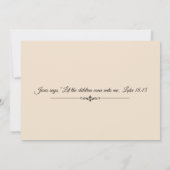 伝統的なカトリックの赤ちゃん洗礼招待状 招待状 (裏面)