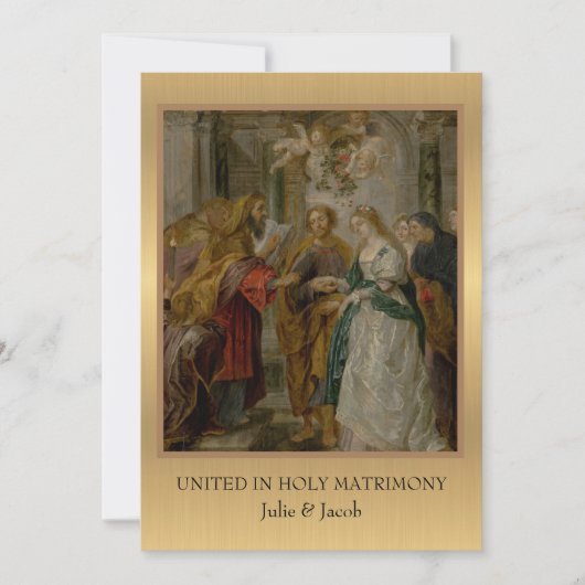 伝統的なカトリック宗教の結婚式招待状 招待状 (正面)