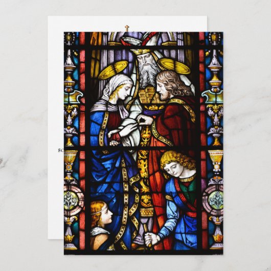 伝統的なカトリック式ウェディング ブライダル招待状 招待状 (正面/裏面)