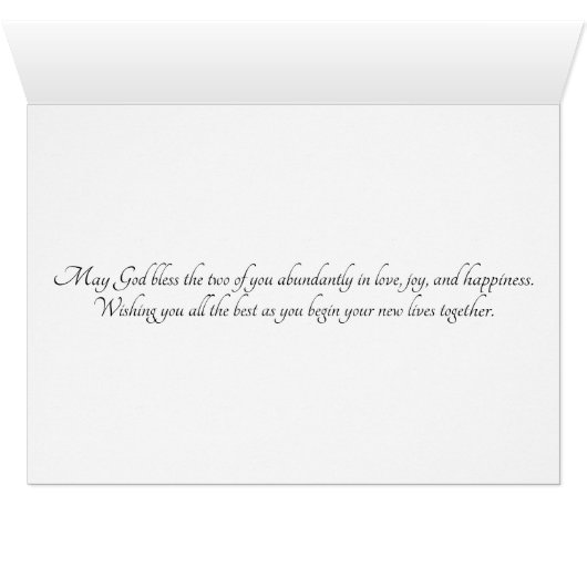 伝統的なカトリック教のキリスト教の結婚式の招待状 (内部横(下))