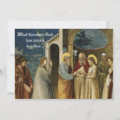 伝統的なカトリック教のキリスト教の結婚式招待状 招待状 (正面)