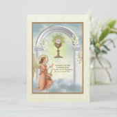 伝統的なカトリック教のヴィンテージの聖餐の招待状 招待状 (スタンド正面)