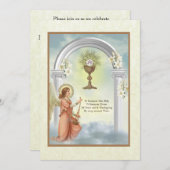 伝統的なカトリック教のヴィンテージの聖餐の招待状 招待状 (正面/裏面)