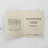 伝統的なカトリック教の悔やみや弔慰の哀悼は感謝していしています サンキューカード (内部)