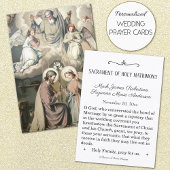 伝統的なカトリック教の結婚式の引き出物の神聖なカード 名刺