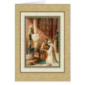 伝統的なカトリック教の結婚式の金ゴールドのダマスク織 (正面)