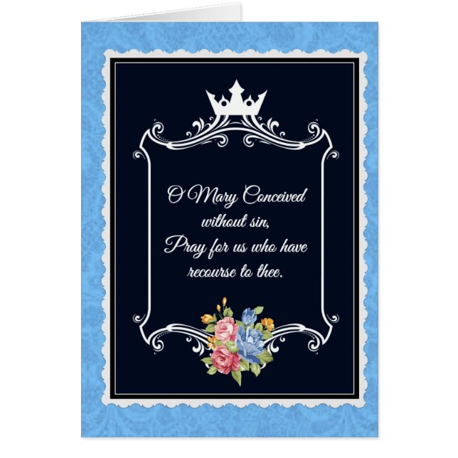 伝統的なカトリック教の聖母マリアのノートの祈りの言葉カード (正面)