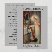 伝統的なカトリック神父の周年記念招待状 招待状 (正面/裏面)