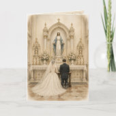 伝統的なカトリック グレースの聖母の結婚式 サンキューカード (正面)