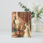 伝統的なカトリック SAVE THE DATE ウェディング 案内ポストカード (スタンド正面)