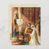 伝統的なカトリック SAVE THE DATE 結婚式 案内ポストカード (正面/裏面)