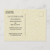 伝統的なカトリック SAVE THE DATE 結婚式 案内ポストカード (裏面)