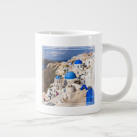 伝統的なギリシャの家々 ジャンボコーヒーマグカップ (右)