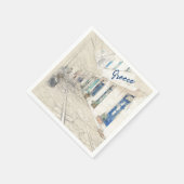 伝統的なギリシャの通り スタンダードカクテルナプキン (角)