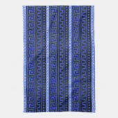 伝統的なギリシャの雷文パターン キッチンタオル (縦)