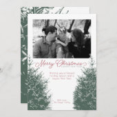 伝統的なクリスマスと新年のホリデーカード シーズンカード (正面/裏面)