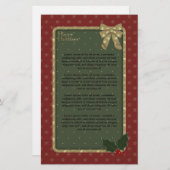 伝統的なクリスマスのデザイン 便箋 (正面/裏面)