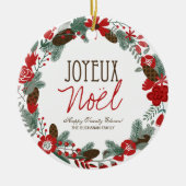 伝統的なクリスマスのリースの写真のオーナメント セラミックオーナメント (正面)