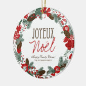 伝統的なクリスマスのリースの写真のオーナメント セラミックオーナメント (左)