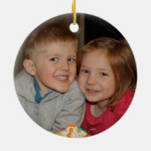 伝統的なクリスマスのリースの写真のオーナメント セラミックオーナメント (裏面)