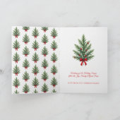 伝統的なクリスマスの植物の家族の挨拶 カード (内部)