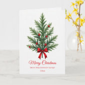 伝統的なクリスマスの植物の家族の挨拶 カード (黄色い花)