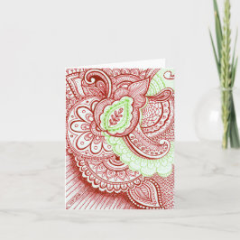 伝統的なクリスマスはダマスク織のインディアンの曼荼羅を着色します シーズンカード