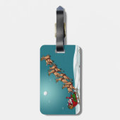 伝統的なクリスマスサンタおよびトナカイ ラゲッジタグ (裏面縦)