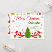 伝統的なクリスマスツリーのギフトカードホルダー カード (正面/裏面インサイチュ)