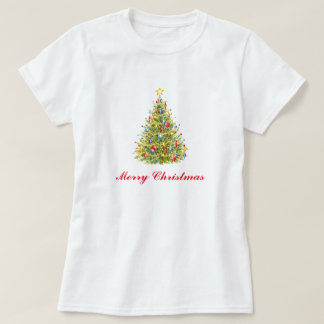伝統的なクリスマスツリーグリーティングカード Tシャツ