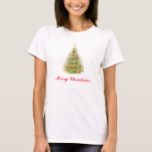 伝統的なクリスマスツリーグリーティングカード Tシャツ (正面)