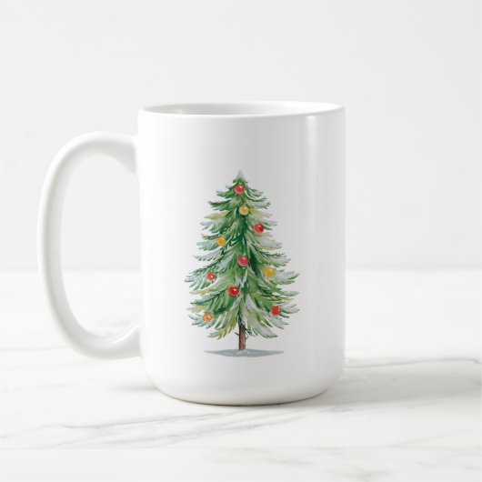 伝統的なクリスマスツリーマグ コーヒーマグカップ (左)