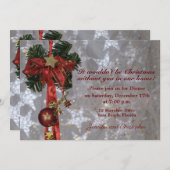 伝統的なクリスマスディスプレイ Dinner 招待状 (正面/裏面)