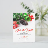 伝統的なクリスマスホリデーパーティーの日程を保存しよう 案内ポストカード (スタンド正面)
