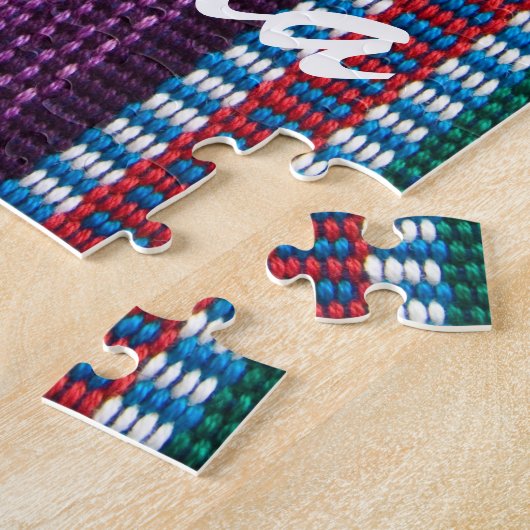 伝統的なグアテマラの生地の織り方のカスタムの文字 ジグソーパズル (側面)