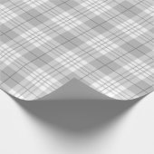 伝統的なグレーのチェック柄 ラッピングペーパー (角)